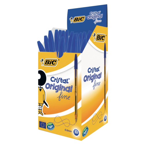 BIC CRISTAL PENNA A SFERA PUNTA FINE COLORE BLU CONF. 50 PZ.